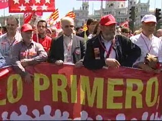 Más de 50.000 trabajadores y sindicalistas de España y varios países europeos recorren las calles de Madrid