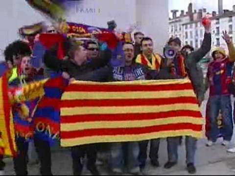 Los aficionados del Barça toman Lyon