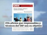 ETA señala a los técnicos y responsables del TAV como objetivos terroristas