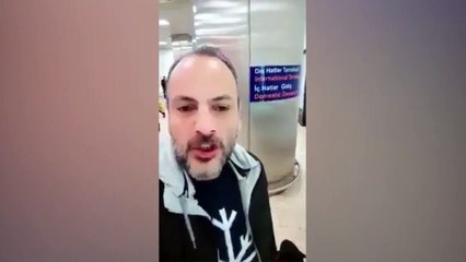 Havalimanında başörtülülere nefret kusan şahıs