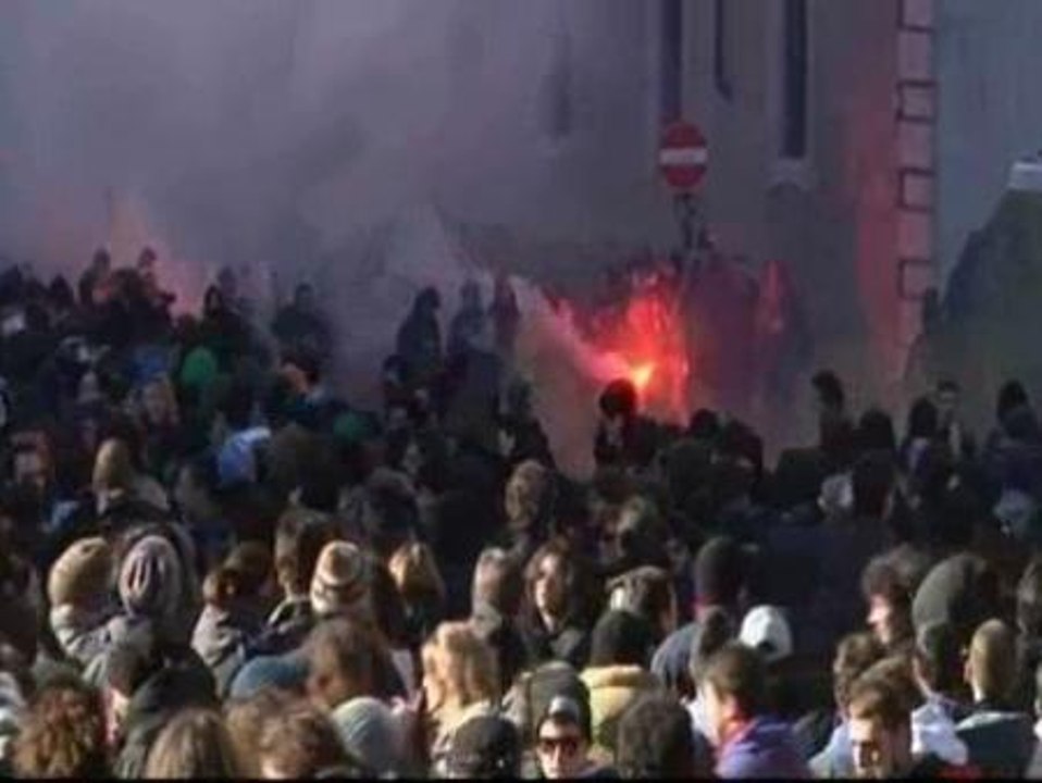 Protesta violenta en Roma