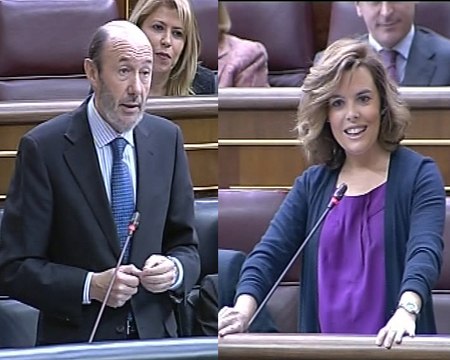 Rubalcaba y Soraya, primer duelo en el Pleno