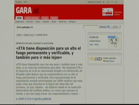 ETA afirma tener voluntad para ir más allá de un alto el fuego