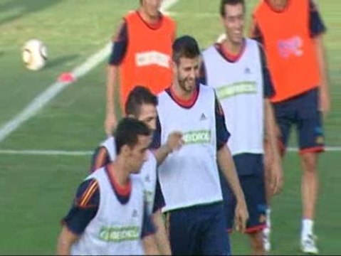 Primer entrenamiento de la selección en España tras proclamarse campeona del Mundo