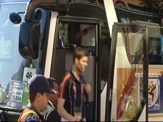 La selección española llega a Ciudad del Cabo
