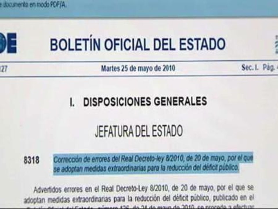 ¿Una simple errata o una nueva marcha atrás del Gobierno?