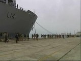 Militares y civiles británicos vuelven a casa desde Santander a bordo del 