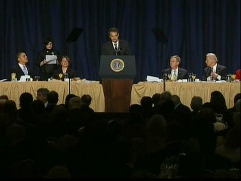 Zapatero recuerda a los trabajadores en su discurso frente a Obama