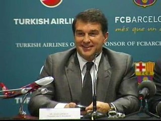 Laporta felicita a Guardiola "por muchos años en el Barça"