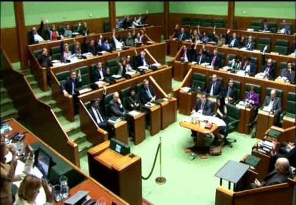 El Parlamento vasco aprueba a mano alzada los Presupuestos para 2012
