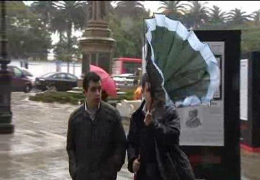 Temporal de lluvia y fuertes rachas de viento en A Coruña