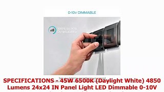 4Pack 2x2 FT LED Panel Light Luxrite 45W 6500K Daylight White 4850 Lumens 010V Dimmable