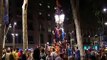 Los aficionados culés celebran el triunfo del Barça