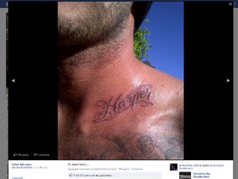 David Beckham se tatúa el nombre de su hija