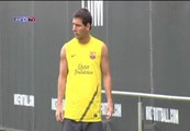 Leo Messi vuelve a entrenar con el Barça