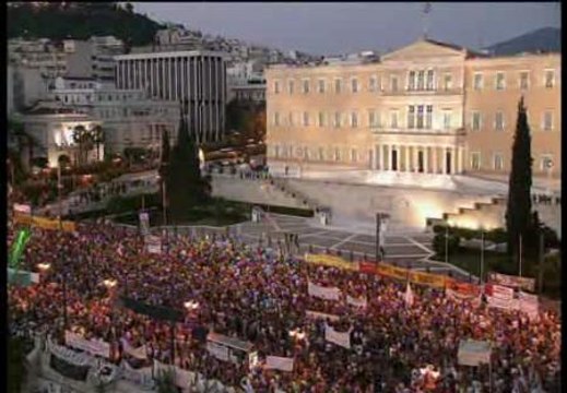 Vigilia frente al Parlamento griego