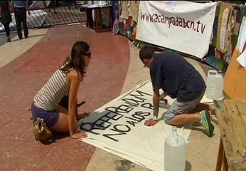 Preparativos para la concentración en Barcelona
