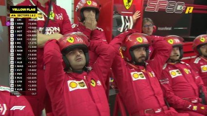 مشهد صادم.. هاميلتون يتخطى فيتيل وسيارة سائق فيراري تدور حول نفسها