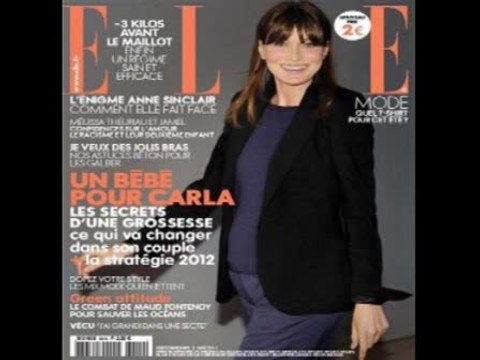 Carla Bruni luce barriguita en la revista 'Elle'
