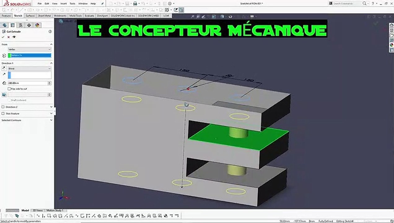 LCM - SOLIDWORKS FRANCAIS –  LES FONCTIONS : ENLÈVEMENT DE MATIÈRE