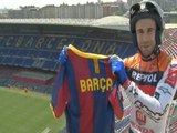 Toni Bou calienta motores en el Camp Nou
