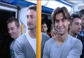 David Ferrer y Juan Carlos Ferrero van en metro a la Caja Mágica