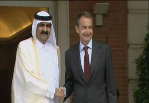 El emir de Qatar se reúne con zapatero en La Moncloa