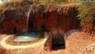 Dig the cliff to build the most secret underground house and natural swimming pool