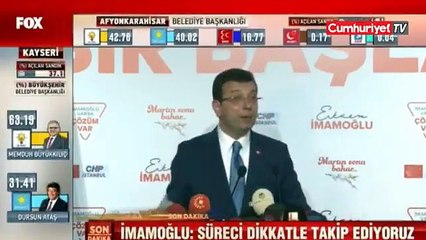 Ekrem İmamoğlu AAyı eleştirip oy oranını açıkladı