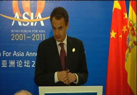 Zapatero: Las palabras del Gobierno de China son palabras que se traducen siempre en hechos