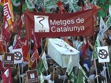 Concentración contra los recortes en Barcelona