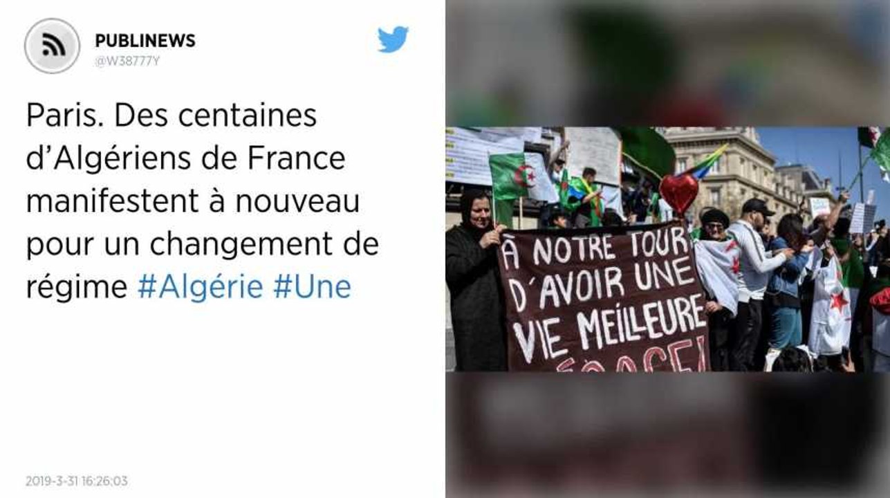 Paris. Des centaines d’Algériens de France manifestent à nouveau pour un changement de régime