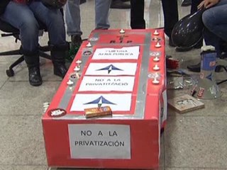 Manifestación contra la privatización de Aena