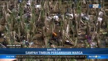 Lahan Persawahan di Bantul Tertimbun Sampah Akibat Banjir Bandang