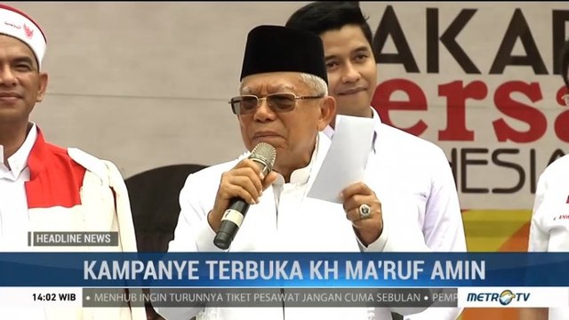 KH Ma'ruf Amin Hadiri Kampanye Bertajuk Jakarta Bersatu Indonesia Maju
