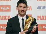 Messi recibe la bota de oro como máximo goleador de la Liga