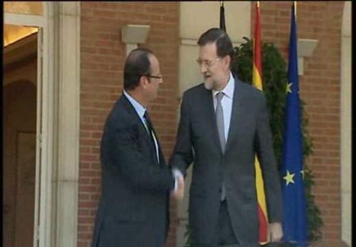Rajoy recibe a Hollande en La Moncloa