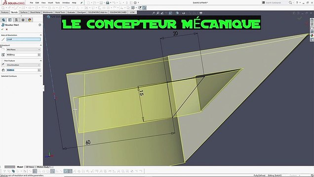 LCM - SOLIDWORKS FRANCAIS – LES FONCTIONS : BOSSAGE / BASE AVEC RÉVOLUTION