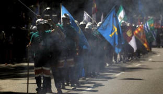 La Policía carga contra los mineros en Madrid