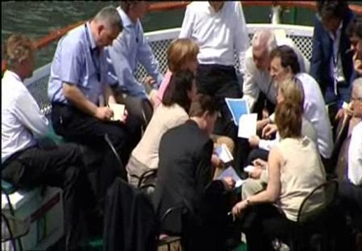 Rajoy y Merkel, encuentro en el río