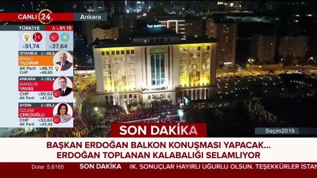 Cumhurbaşkanı Recep Tayyip Erdoğan, Ankara'da balkon konuşması yapıyor
