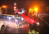 Laborioso rescate de un conductor en A Cañiza, Pontevedra