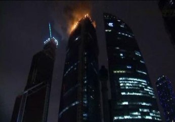 Arde la torre más alta de Europa