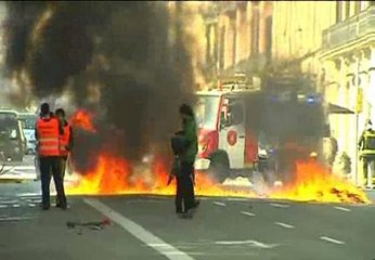 Protestas y cargas en Barcelona