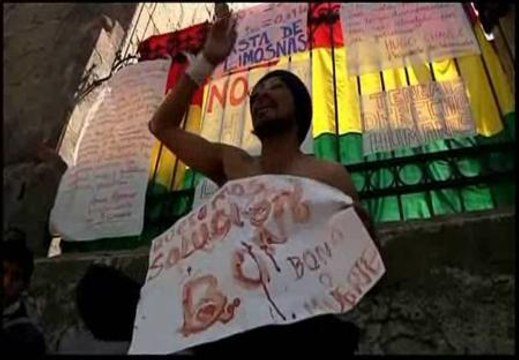 Protestas de minusválidos en La Paz