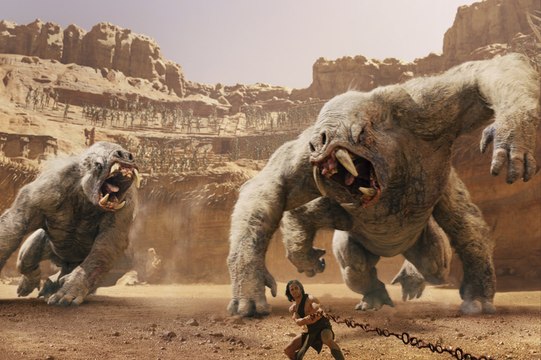 John Carter lucha contra los monos blancos