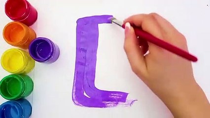 Lernen und Malen ABC Alphabet A bis Z zum Malen und Zeichnen von Lernfarben für Kinder  Kinderkunst