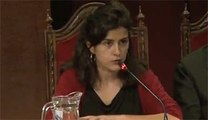 Olga Rodríguez en el acto de apoyo al diario 'Público'