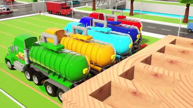 Enseigner les couleurs avec des voitures qui tentent de roues de fruits