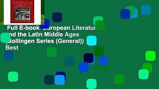Full E-book  European Literature and the Latin Middle Ages (Bollingen Series (General))  Best